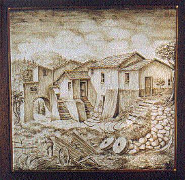 Ceramiche d-Arte di Albisola - Antica casa di importanza storica che dette i natali a Papa SistoIV Della Rovere. Dipinta in seppia